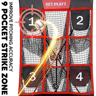 Net Playz Baseball Net 9 Strike Zone Pitching & Hitting Net Practice