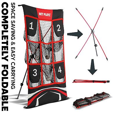 Net Playz Baseball Net 9 Strike Zone Pitching & Hitting Net Practice
