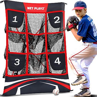 Net Playz Baseball Net 9 Strike Zone Pitching & Hitting Net Practice
