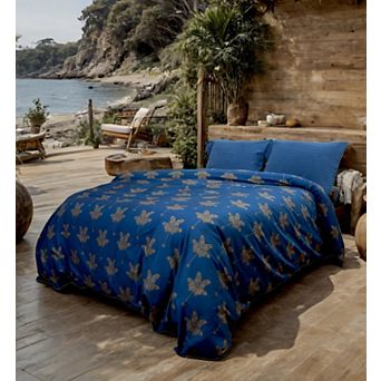 Etavonni Home Palm Tree Print Cotton Duvet Cover Set with Shams