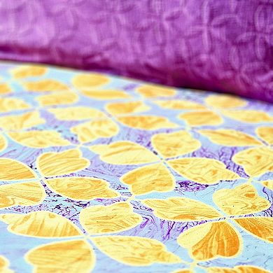 Etavonni Home Floral Tile Print Cotton Duvet Cover Set with Shams