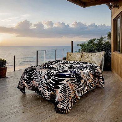Etavonni Home Jani Tropical Print Cotton Duvet Cover Set with Shams