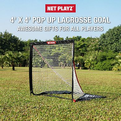 Net Playz Backyard Training Practice & Exercise Portable Lacrosse Net, Equipment & Gear