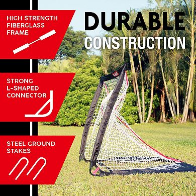 Net Playz Backyard Training Practice & Exercise Portable Lacrosse Net, Equipment & Gear