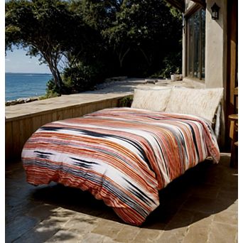 Etavonni Home Blended Stripes Print Cotton Duvet Cover Set with Shams