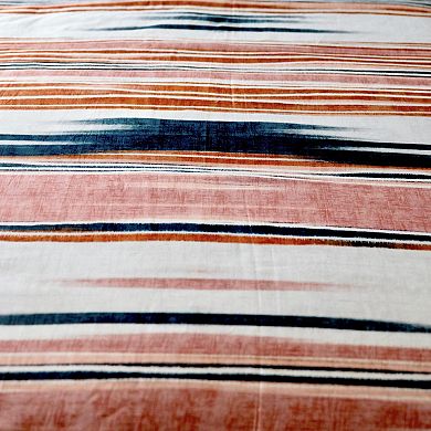 Etavonni Home Blended Stripes Print Cotton Duvet Cover Set with Shams