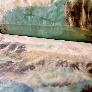 Etavonni Home Watercolor Landscape Duvet Cover Set with Shams