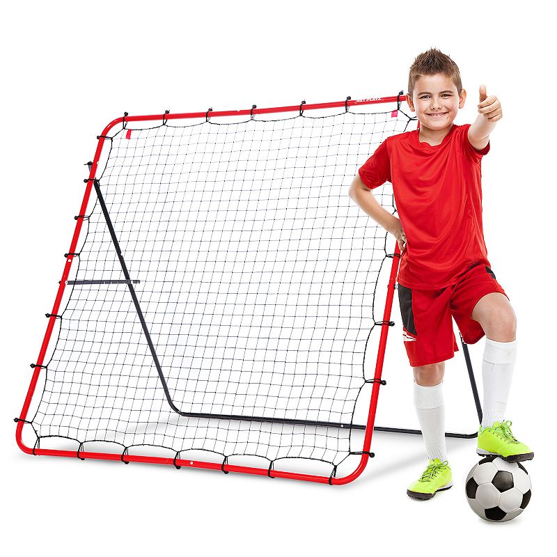 Net Playz Folding Soccer Kick-Back Skill Training Practice Net, Red