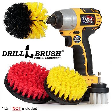 Drill Cleaning Brush Attachments - Time Saving Cleaning Kit - Great For Cleaning Tile And Grout