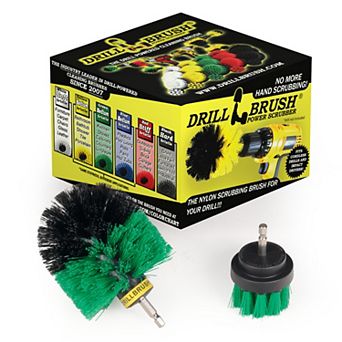 2 pc Medium Stiffness Rotary Cleaning Brushes - Oven - Cabinet - General Purpose Scrubbing