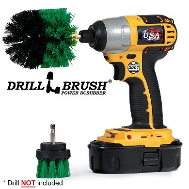 2 Piece Medium Stiffness Rotary Cleaning Brushes - Oven - Cabinet - General Purpose Scrubbing