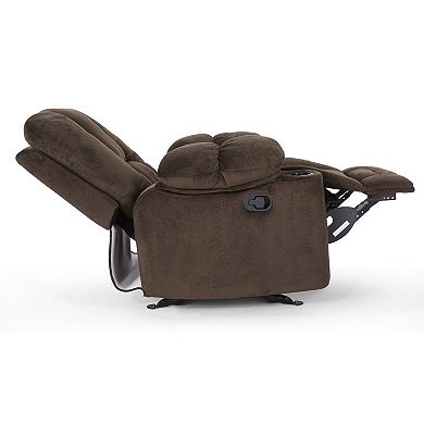 Merax Luxurious Manual Recliner Chair With Skin-friendly Fabric And Dual Cup Holders