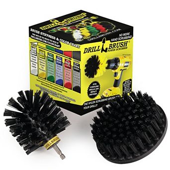 2 pc Ultra Stiff Drill Powered Cleaning Brush Kit For Heavy Duty Use