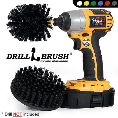 2 Piece Ultra Stiff Drill Powered Cleaning Brush Kit For Heavy Duty Use