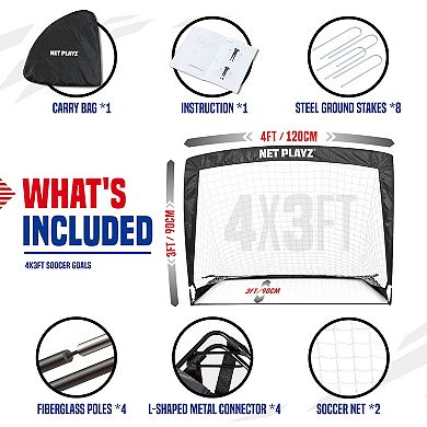 Net Playz 2-Piece Portable Soccer Net Set