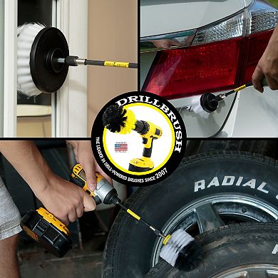Detailing Power Brush Kit With Long-reach Removable Extension - Auto Care Set