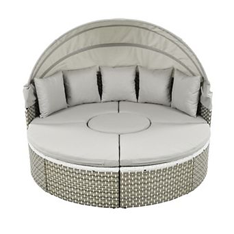 Merax Round Outdoor Sectional Sofa Daybed Set