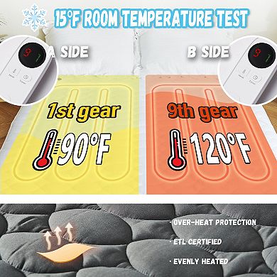 SERWALL Comfortable Soft Electric Heated Mattress Pad with Controller