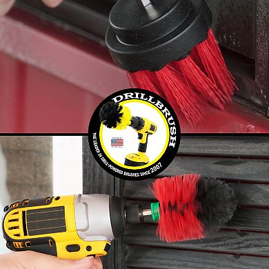2 Piece Stiff Bristle Cleaning Brushes - Siding, Brick, Stone, Fireplaces, Decks, Gutters, And More