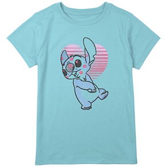 Disney's Lilo & Stitch Face Full Of Kisses Girls Plus Size Graphic Tee