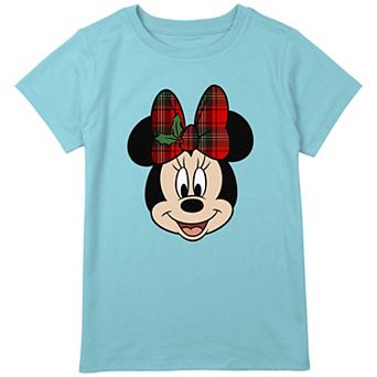Disney's Minnie Mouse Plaid Bow Girls Plus Size Graphic Tee