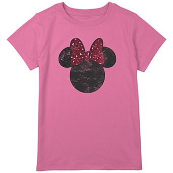 Disney's Minnie Mouse Leopard Print Bow Girls Plus Size Graphic Tee