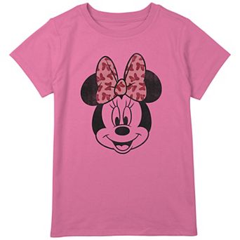 Disney's Minnie Mouse Bows Print Bow Girls Plus Size Graphic Tee