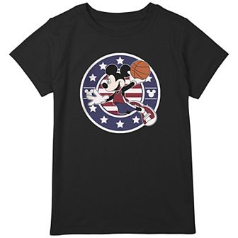 Disney's Mickey Mouse Basketball Player Girls Plus Size Graphic Tee