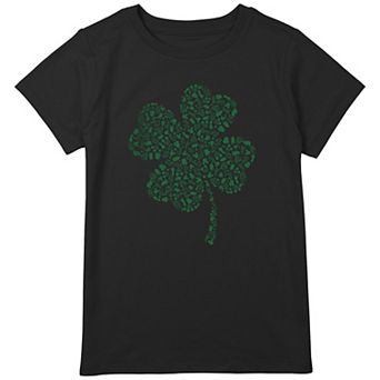 Disney's Mickey Mouse Icons Filled Shamrock Girls Plus Size Graphic Tee