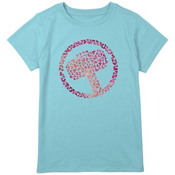 Girls Plus Size Marvel Thor Hearts Filled Emblem Graphic Tee
