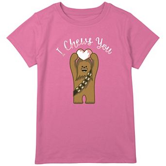Girls Plus Size Star Wars Chewbacca I Chews You Graphic Tee
