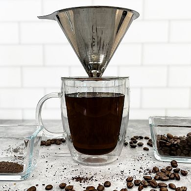 London Sip Stainless Steel Coffee Dripper, 1-4 Cup
