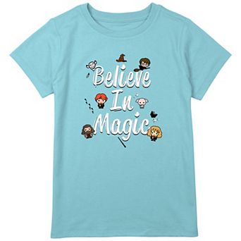 Girls Plus Size Harry Potter Chibi Characters Believe In Magic Graphic Tee