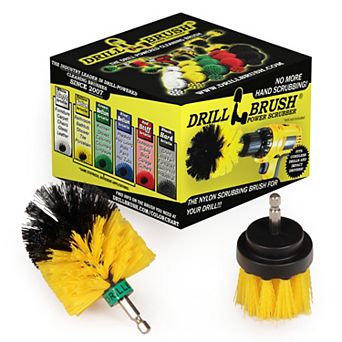 2 pc Medium Stiffness Brush Kit For Tile, Grout, Shower, Bathtub, And General Purpose Scrubbing