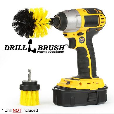 2 Piece Medium Stiffness Brush Kit For Tile, Grout, Shower, Bathtub, And General Purpose Scrubbing
