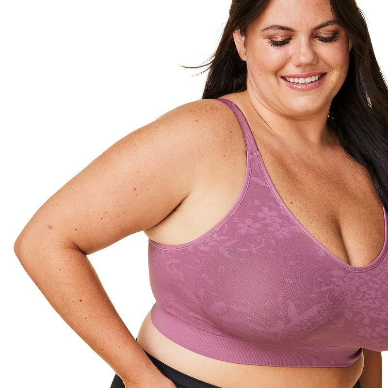 Bravado Designs Sculpt Wireless Everyday Bra, Women's, Size: XXL, Pink Jacquard
