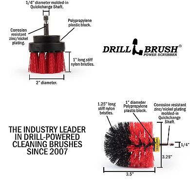 2 Piece Stiff Bristle Cleaning Brushes - Siding, Brick, Stone, Fireplaces, Decks, Gutters, And More