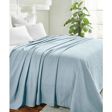 SUPERIOR Cotton All-Season Diamond Throw Blanket
