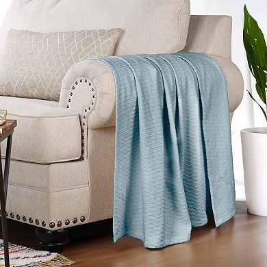SUPERIOR Cotton All-Season Diamond Throw Blanket