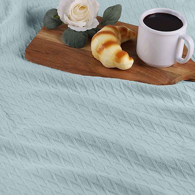 SUPERIOR Cotton All-Season Diamond Throw Blanket