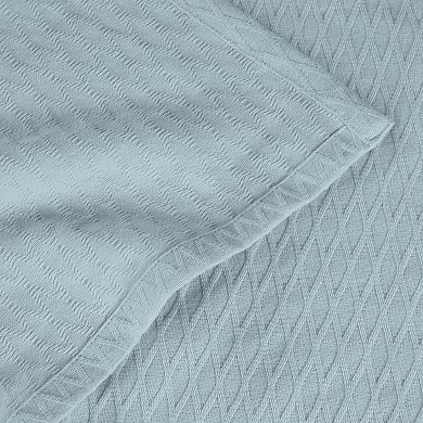 SUPERIOR Cotton All-Season Diamond Throw Blanket