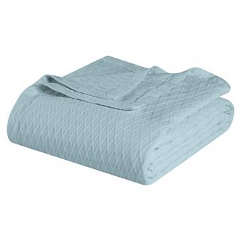 SUPERIOR Cotton All-Season Diamond Throw Blanket