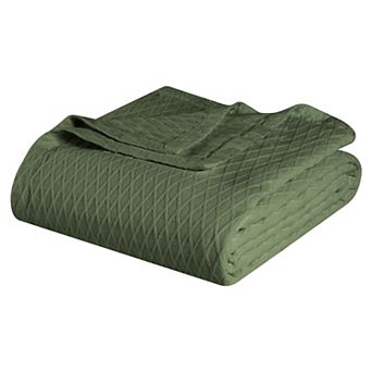 SUPERIOR Cotton All-Season Diamond Throw Blanket