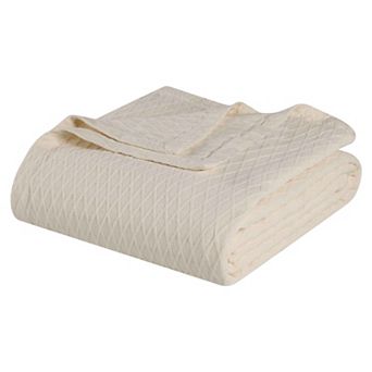 SUPERIOR Cotton All-Season Diamond Throw Blanket