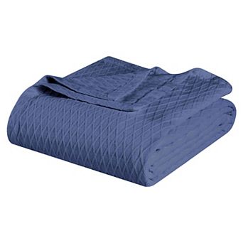 SUPERIOR Cotton All-Season Diamond Throw Blanket