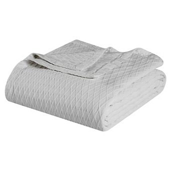 SUPERIOR Cotton All-Season Diamond Throw Blanket