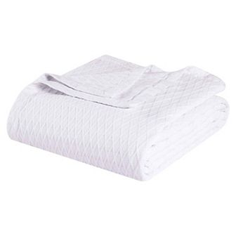 SUPERIOR Cotton All-Season Diamond Throw Blanket