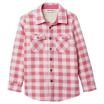 Kids 4-20 Lands' End Sherpa Lined Flannel Shacket