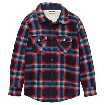 Kids 4-20 Lands' End Sherpa Lined Flannel Shacket