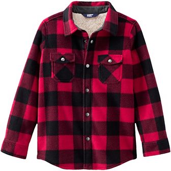Kids 4-20 Lands' End Sherpa Lined Flannel Shacket